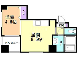 メゾン・ド・ヴィレ桑園 1LDKの間取図画像