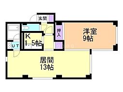 OMレジデンス山の手 1LDKの間取図画像