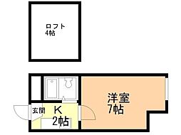 サングレース 1Kの間取図画像