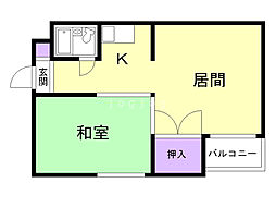 グランメール北2条 1LDKの間取図画像