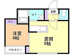 プレシェルト南円山 1LDKの間取図画像