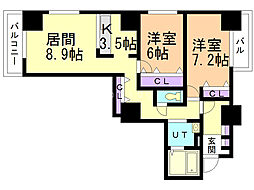 ディアコート69 2LDKの間取図画像