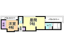 フェリス円山 1LDKの間取図画像