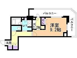 PRIMEURBAN札幌リバーフロント 1Kの間取図画像