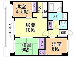ライオンズマンション西線6条 3LDKの間取図画像