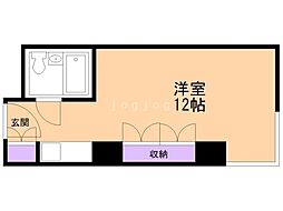 カサ・ウィスタリア ワンルームの間取図画像