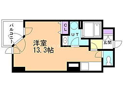 UURコート札幌南3条プレミアタワー ワンルームの間取図画像