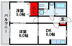 間取図画像 2DK