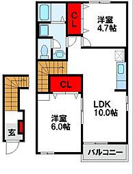 ファミーユ・MB 2LDKの間取図画像