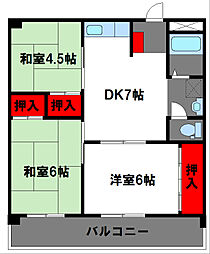第3堺ビル 3DKの間取図画像