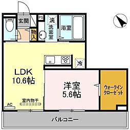 東急田園都市線 宮前平駅 徒歩18分の賃貸アパート 3階1LDKの間取り