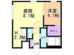TsCOURTHONDORI 1LDKの間取図画像