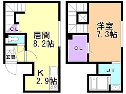 グランメールオルキデ 1LDKの間取図画像