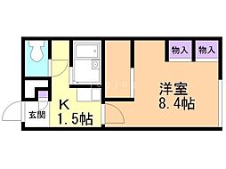 レオパレスグランデカーサ 1Kの間取図画像