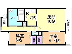 クリーンコンフォート 2LDKの間取図画像