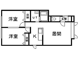 ルミエールエクラン 2LDKの間取図画像