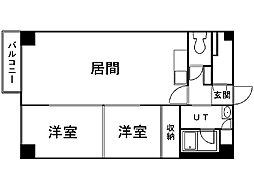 小林ビル 2LDKの間取図画像