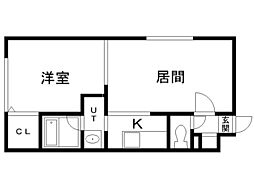 ブランノワール厚別南 1LDKの間取図画像