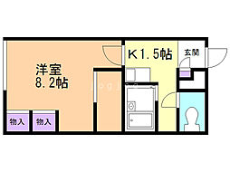 レオパレスサザンカ 1Kの間取図画像