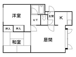 フロリアード 2LDKの間取図画像