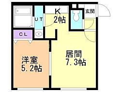 EXOR Hondori 1LDKの間取図画像