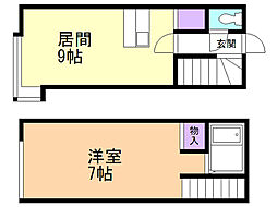 コーポ白楊 1LDKの間取図画像