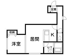 ライムローズ 1LDKの間取図画像