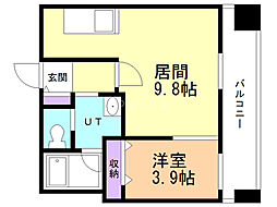 LEE厚別中央 1LDKの間取図画像