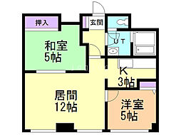 YU-MEビル 2LDKの間取図画像