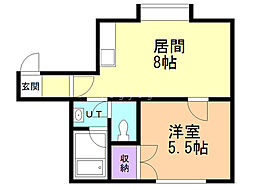 ルシーダ平和通 1LDKの間取図画像