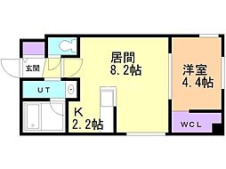 札幌市白石区南郷通15丁目南マンション 1LDKの間取図画像