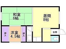 千田マンション 2LDKの間取図画像