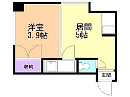 アーク・ハイツ 1DKの間取図画像