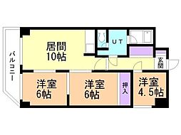 アルファスクエア第1本郷ハイム 5階3LDKの間取り