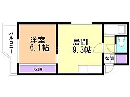 プラザイン栄通 4階1LDKの間取り