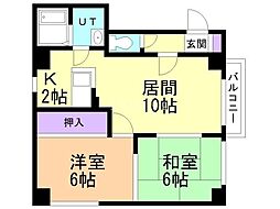 シャテロリラ 2LDKの間取図画像
