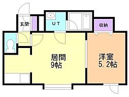 レジデンスエルシエーロ 1LDKの間取図画像