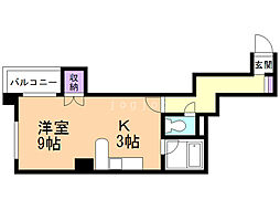 コンフォート月寒東 1Kの間取図画像