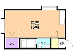 サンホームマンションNo.8 ワンルームの間取図画像