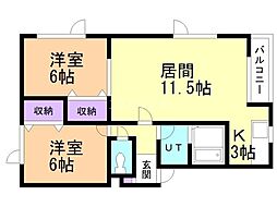 アイリス 2LDKの間取図画像