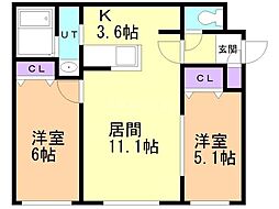 間取図画像 2LDK