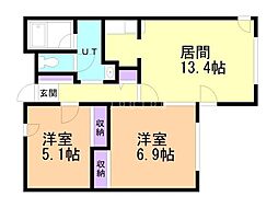 間取図画像 2LDK