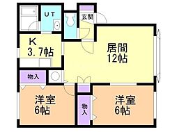 ストリート11 2LDKの間取図画像