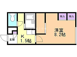 レオパレス新さっぽろ2 1Kの間取図画像