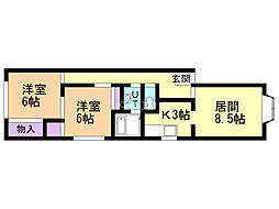 ピュアエミネンス 2LDKの間取図画像