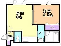 リッチタウン栄通弐番館 1DKの間取図画像
