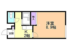 レオパレスグラッツェ 1Kの間取図画像