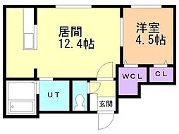 PrimaVorta新札幌 1LDKの間取図画像