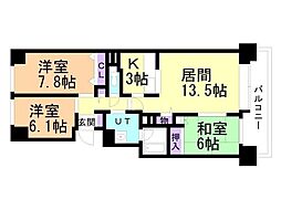 クリーンリバー菊水元町 3LDKの間取図画像