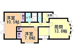 メゾンルナール3 2LDKの間取図画像